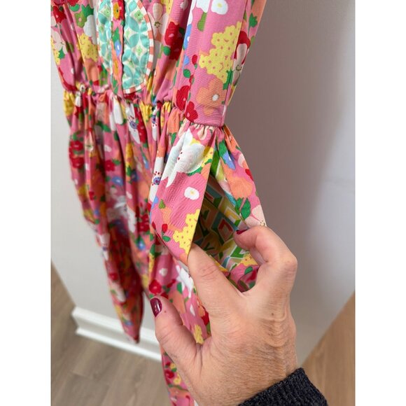 Matilda Jane Leah Leah Floral Fit Flare Girls XS Sleeveless Floral Dress Pink/Gr - Picture 4 of 6